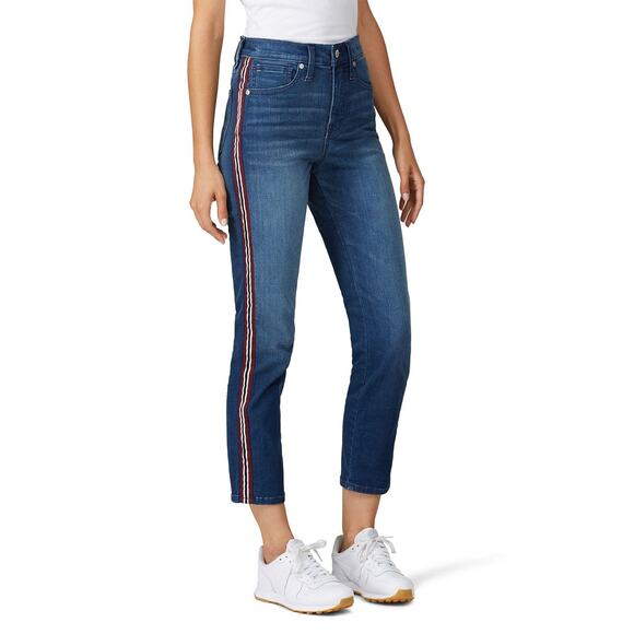 Madewell Tux Stripe Stovepipe Denim Jeans Dark Wash | Women's Size 26 EUC - Picture 1 of 16